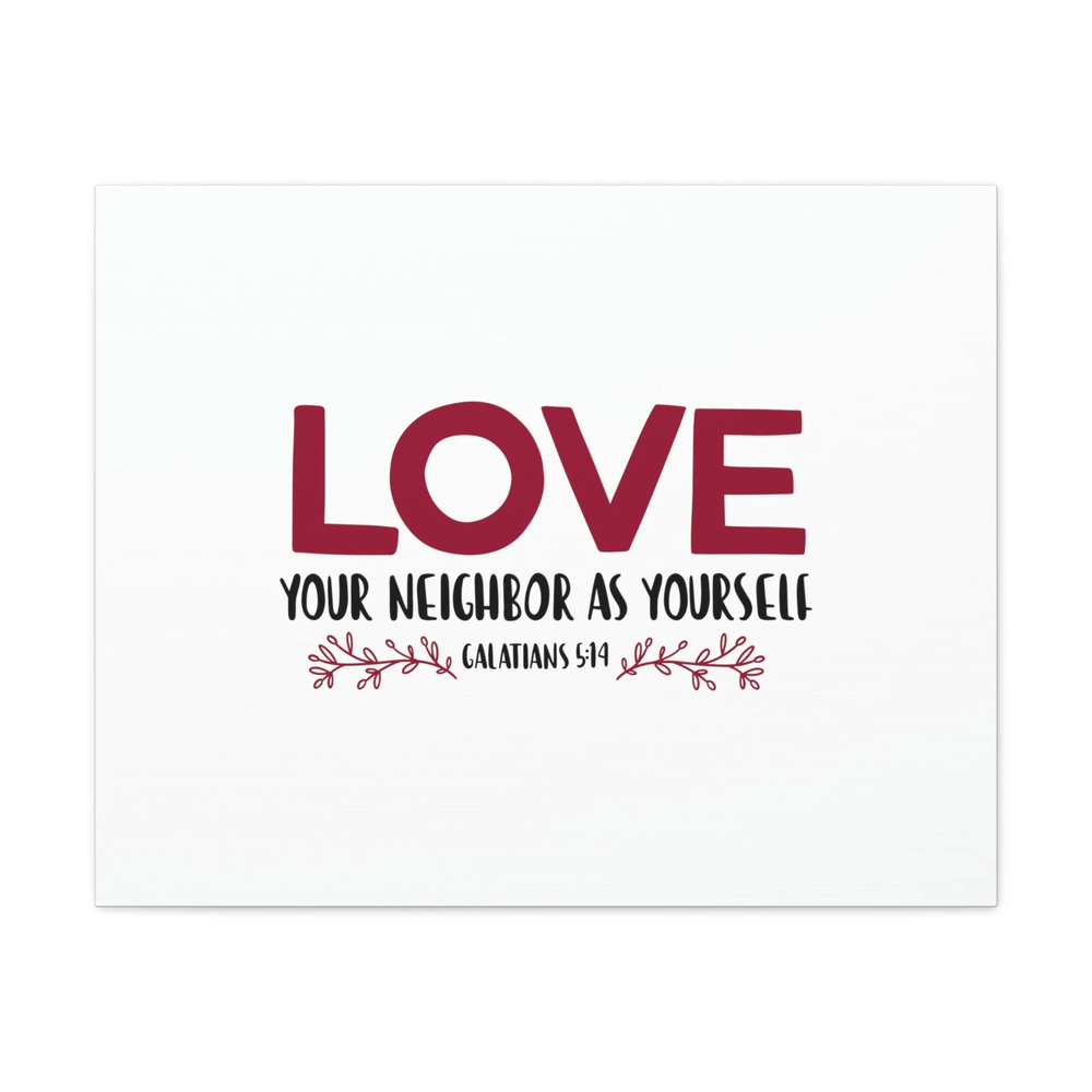 Scripture Walls Love Your Neighbor Galatians 5:14 Red Christian Wall Art Bible